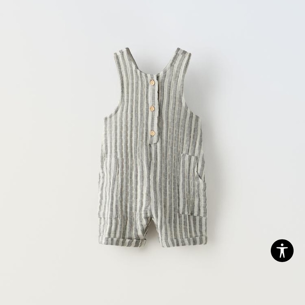 Stripped muslin jump suit